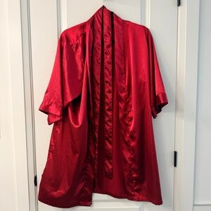 Elegant Red Women's Kimono Robe